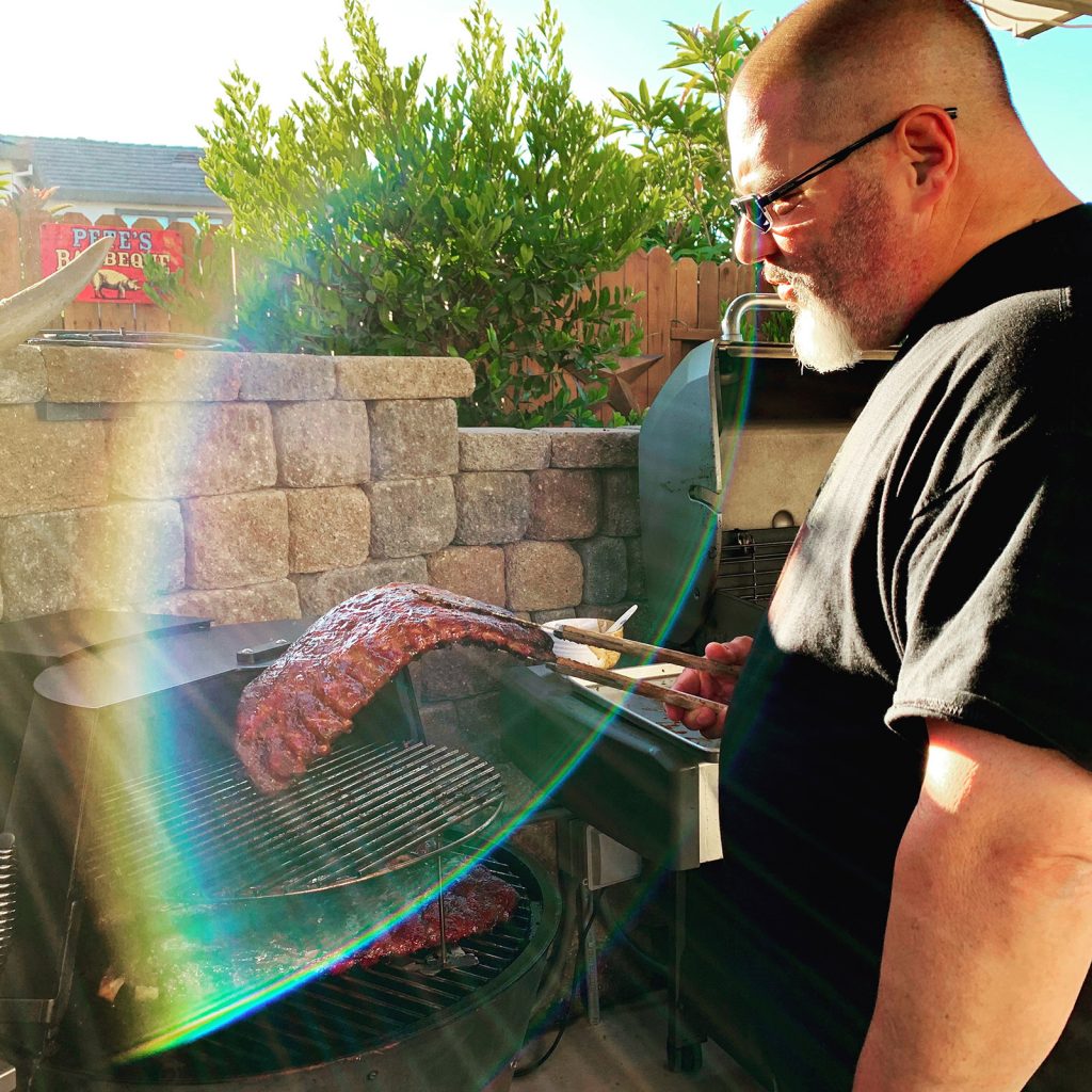 Pete Constant barbecuing